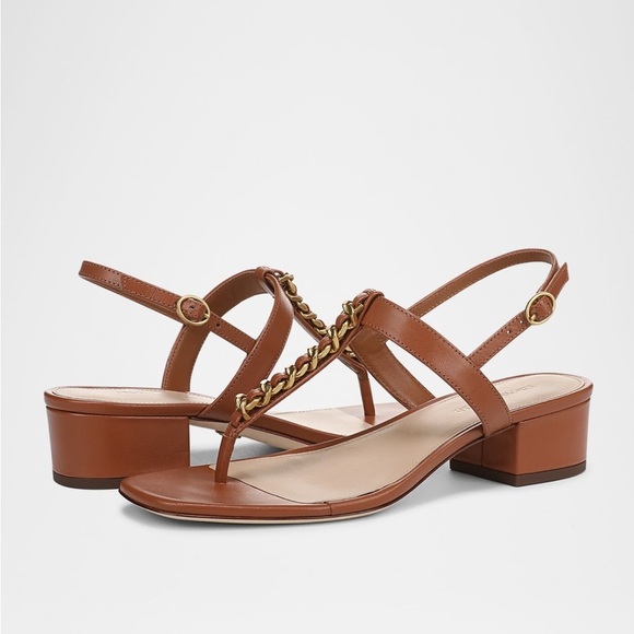 Veronica Beard Shoes - New Veronica Beard Andie Leather chain Slingback heeled sandal size: 6